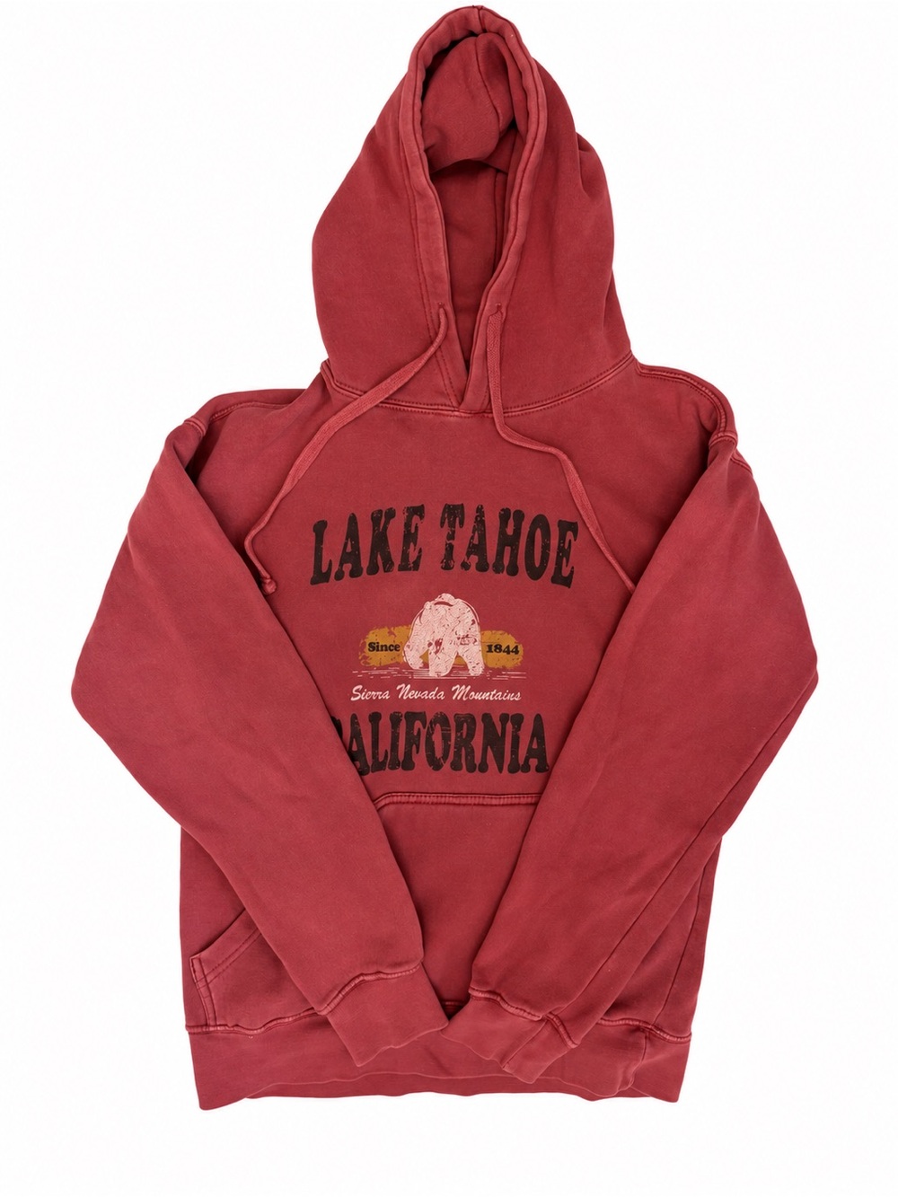 Lake Tahoe California Vintage-Style Red Pullover Hoodie